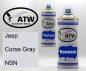 Preview: Jeep, Corse Gray, NSN: 400ml Sprühdose + 400ml Klarlack - Set, von ATW Autoteile West.
